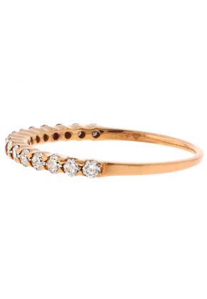 Single Row Prong Set Diamond Band in 18k Rose Gold