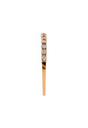 Single Row Prong Set Diamond Band in 18k Rose Gold