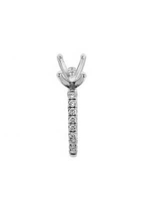 U Prong Shank Scallop Side Design with Milgrain Diamond Engagement Ring Semi Mount