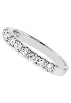 12 Straight Row Diamond Wedding Band in 18kt White Gold