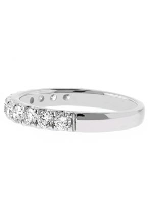 12 Straight Row Diamond Wedding Band in 18kt White Gold