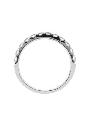 12 Straight Row Diamond Wedding Band in 18kt White Gold