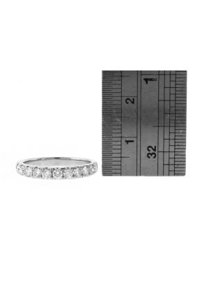 12 Straight Row Diamond Wedding Band in 18kt White Gold