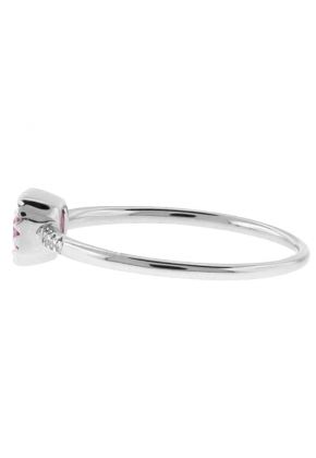Pink Sapphire Ring With Diamond Accents in 14kt White Gold