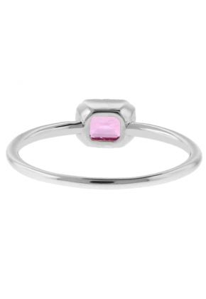 Pink Sapphire Ring With Diamond Accents in 14kt White Gold