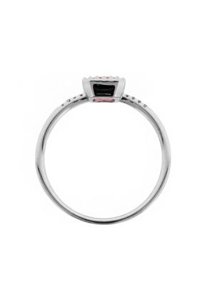 Pink Sapphire Ring With Diamond Accents in 14kt White Gold