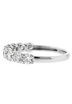 9 Stone Single Row Diamond Ring in 18kt White Gold