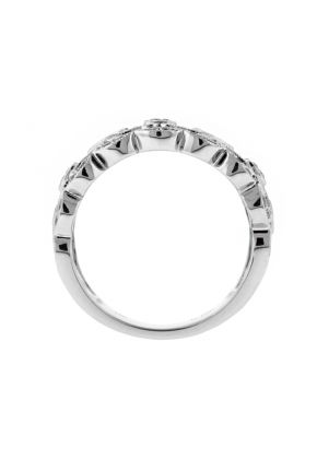 Open Lace Design Diamond Ring in 18kt White Gold