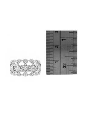 Open Lace Design Diamond Ring in 18kt White Gold