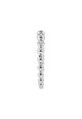 Stackable 5 Bezel Set Diamonds Beaded Ring in 18kt White Gold