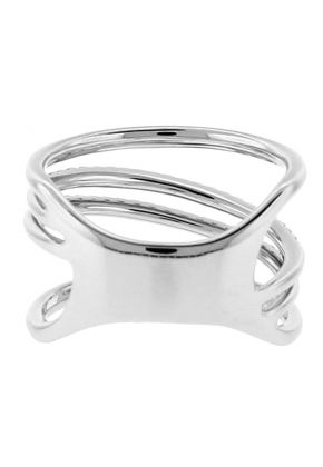 Four Row Open Row Design Diamond Ladies Ring in 18kt White Gold