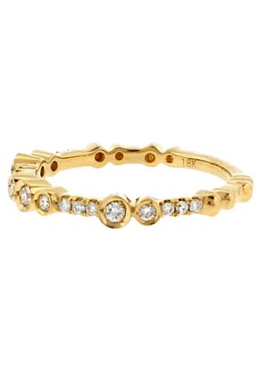 Stackable 18kt Yellow Gold Ladies Diamond Ring