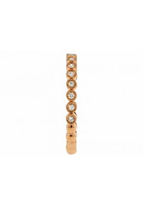 Stackable 18kt Rose Gold Ladies Bezel Set Diamond Ring