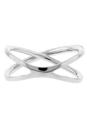 8.2mm Wide Diamond X Ring in 18kt White Gold
