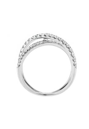 8.2mm Wide Diamond X Ring in 18kt White Gold