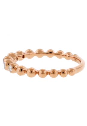 Stackable 5 Bezel Set Diamonds Beaded Ring in 18kt Rose Gold