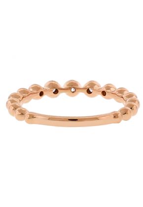 Stackable 5 Bezel Set Diamonds Beaded Ring in 18kt Rose Gold