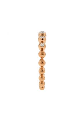 Stackable 5 Bezel Set Diamonds Beaded Ring in 18kt Rose Gold