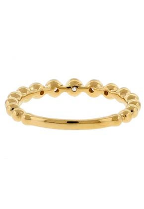 Stackable 5 Bezel Set Diamonds Beaded Ring in 18kt Yellow Gold