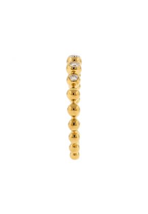 Stackable 5 Bezel Set Diamonds Beaded Ring in 18kt Yellow Gold
