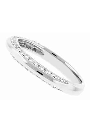 Knife Edge Design 2.9mm Wide Diamond Wedding Band in 18kt White Gold