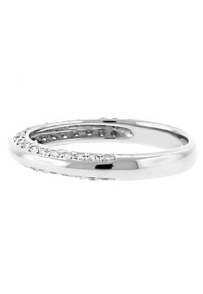 Knife Edge Design 2.9mm Wide Diamond Wedding Band in 18kt White Gold