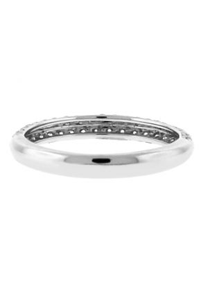 Knife Edge Design 2.9mm Wide Diamond Wedding Band in 18kt White Gold