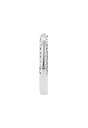 Knife Edge Design 2.9mm Wide Diamond Wedding Band in 18kt White Gold