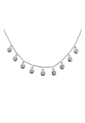 9 Dangling Bezel Diamond Necklace in 18kt White Gold