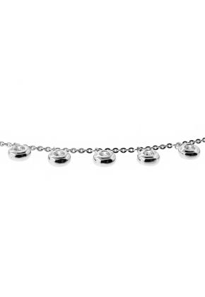 9 Dangling Bezel Diamond Necklace in 18kt White Gold