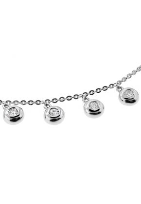 9 Dangling Bezel Diamond Necklace in 18kt White Gold