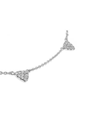 5 Diamond Triangle Clusters on Chain in 18kt White Gold