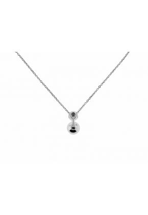 Bezel Set Solitaire Diamond Pendant in 18kt White Gold