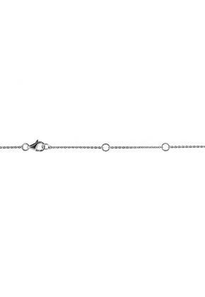 Three Stone Solitaire Necklace in 18kt White Gold