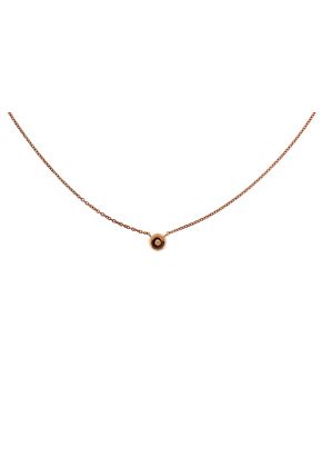 Tiny Diamond Solitaire with Halo 18kt Rose Gold Necklace