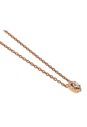 Tiny Diamond Solitaire with Halo 18kt Rose Gold Necklace