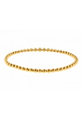 Beaded Bangle with Diamonds in 18k Yellow Gold