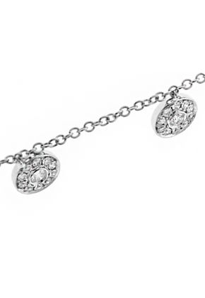 Ladies 18k White Gold Necklace with Diamonds Circles
