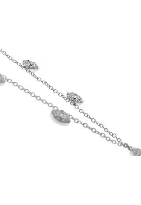 Ladies 18k White Gold Necklace with Diamonds Circles