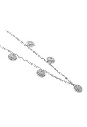 Ladies 18k White Gold Necklace with Diamonds Circles