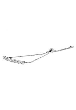 Bolo Bar Bracelet with Diamonds in 18k White Gold