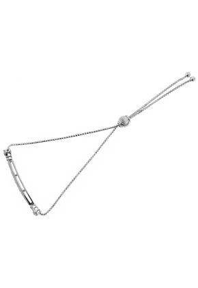 Bolo Bar Bracelet with Diamonds in 18k White Gold