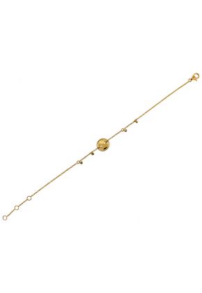 Ladies Bracelet with Moving Disc of Diamonds in 18k Yellow Gold