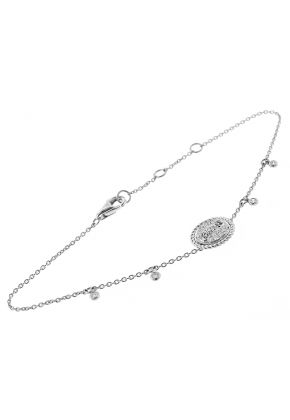 Ladies Bracelet with Moving Disc of Diamonds in 18k White GoldLadies Bracelet with Moving Disc of Diamonds in 18k White Gold