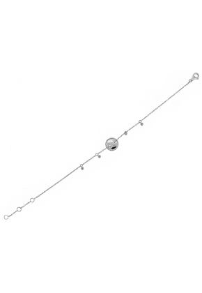 Ladies Bracelet with Moving Disc of Diamonds in 18k White Gold