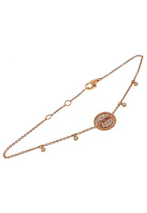 Ladies Bracelet with Moving Disc of Diamonds in 18k Rose Gold