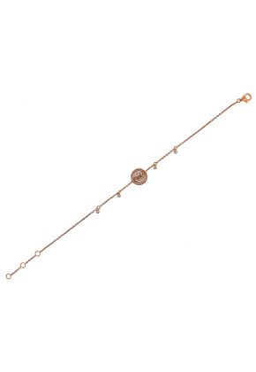 Ladies Bracelet with Moving Disc of Diamonds in 18k Rose Gold