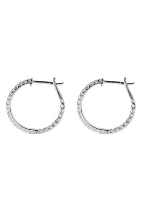 Inside/Outside Diamond Hoop Earrings in 18k White Gold