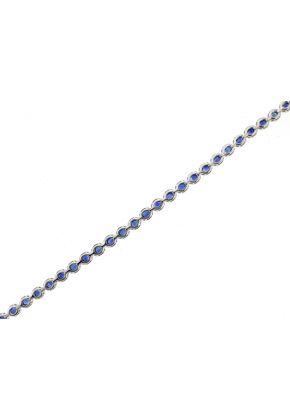 Sapphire and Diamond Tennis Bracelet in 18k White Gold