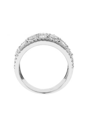 Openwork Style Ring with Diamonds and Rope Design in 18k White Gold